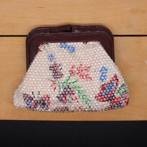 Vintage Bright Butterfly & Floral Coin Purse